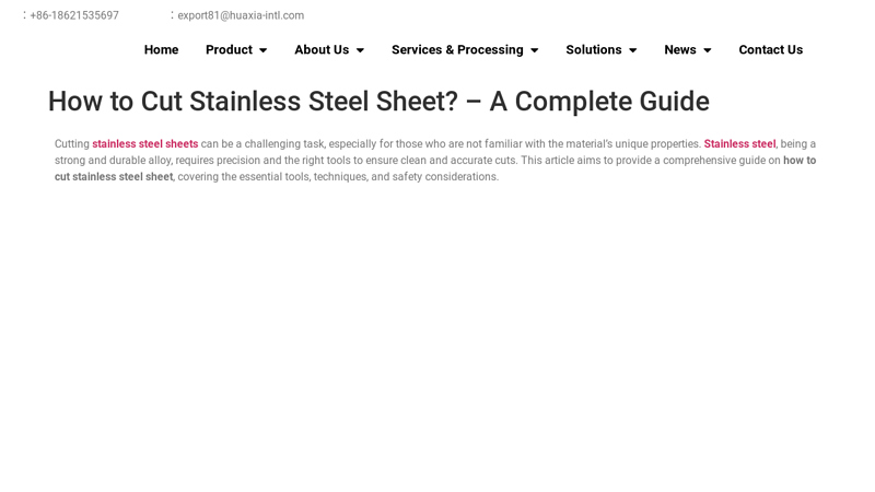 Image of How to Cut Stainless Steel Sheet?