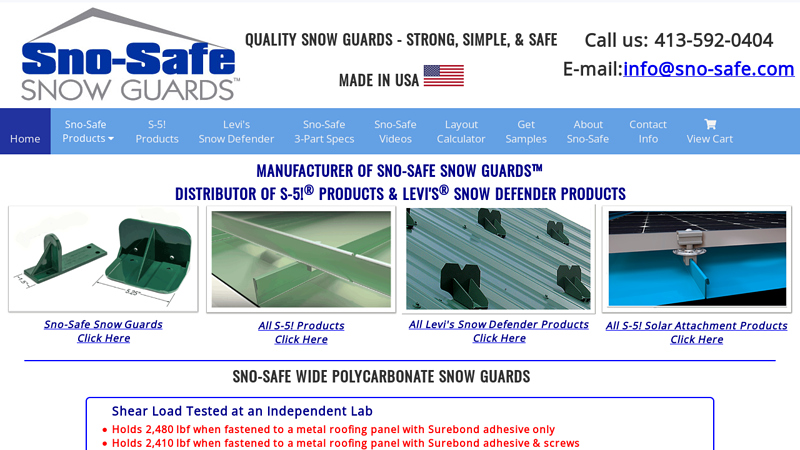 Sno-Safe Snow Guards & Distributor of S5! + Levi