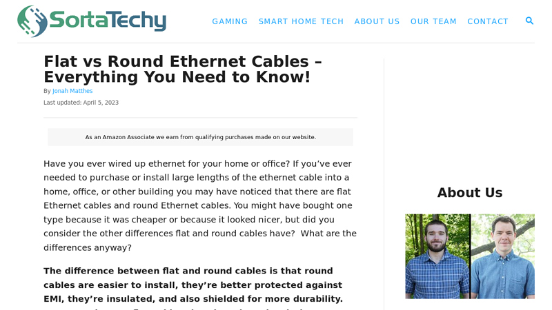 Image of Flat vs Round Ethernet Cables