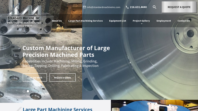 Manufacturer of Large Precision Machined Parts | Standard Machine, Inc.