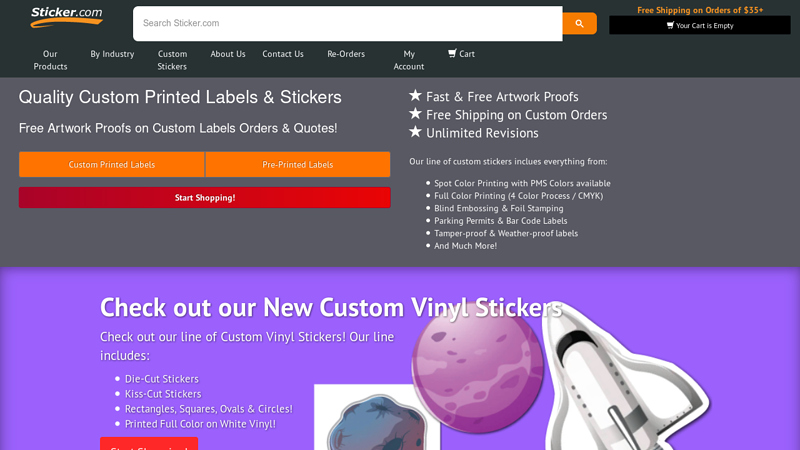 Custom Printed Labels, Stickers and Foil Seals by Sticker.com