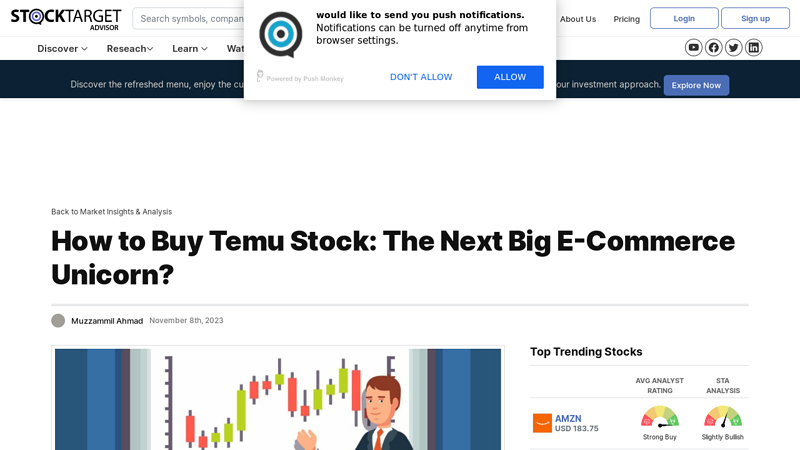 Image of How to Buy Temu Stock: The Next Big E-Commerce Unicorn?