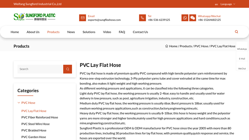 Image of China PVC Lay Flat Hose Manufacturers Suppliers Factory