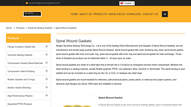 Image of Spiral Wound Gaskets ASME B16.20 standard | China Spiral Wound Gasket ...