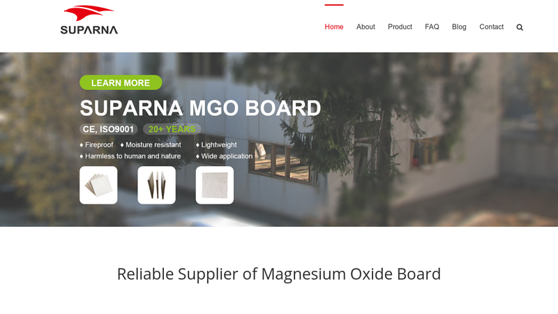 Image of Leading Magnesium Oxide Board Manufacturer in China | Suparna