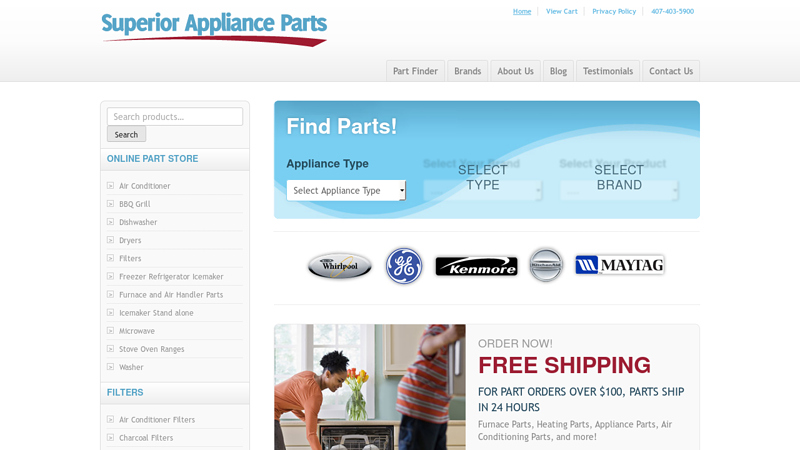 Superior Appliance Parts | Appliance Parts, Home Repair, Part Replacement, Over 3 Million Parts Available