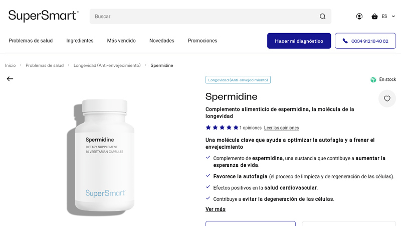 Image of Complemento alimenticio de espermidina, la mol茅cula de la longevidad