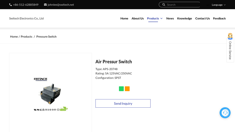 Image of China Air Pressur Switch Manufacturers Suppliers Factory