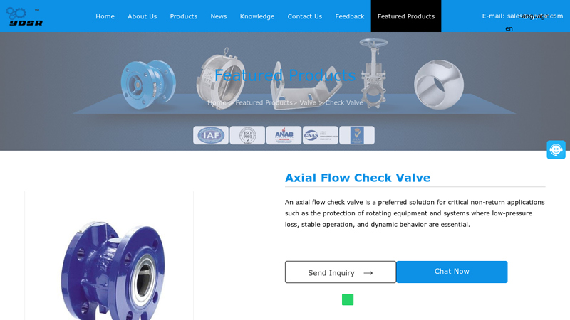 Image of China Axial Flow Check Valve Manufacturers, Suppliers, Factory