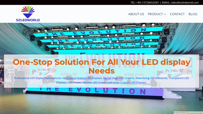 Best LED display Manufacturer | supplier in Shenzhen China SZLEDWORLD Home Page - SZLEDWORLD