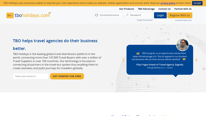 TBOHolidays - B2B Portal for Travel agents, Hoteliers, Suppliers and Wholesalers