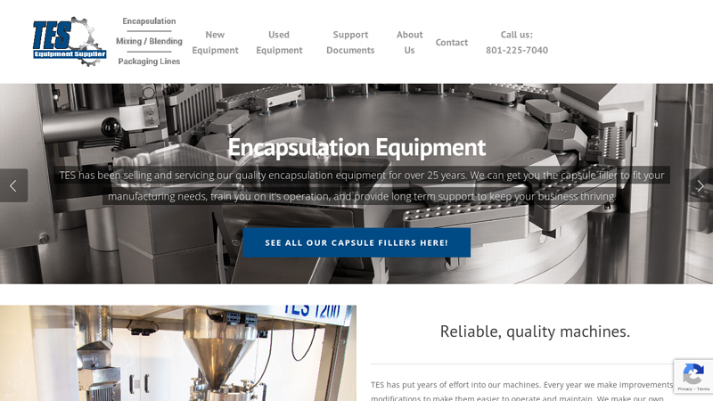 TES Equipment Supplier | Capsule Fillers, Packaging Machines, More