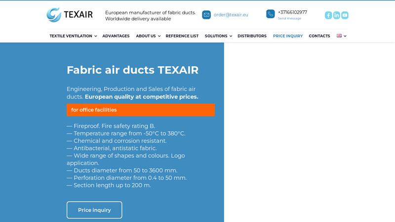 Fabric Air Ducts TEXAIR | Textile Ventilation Systems