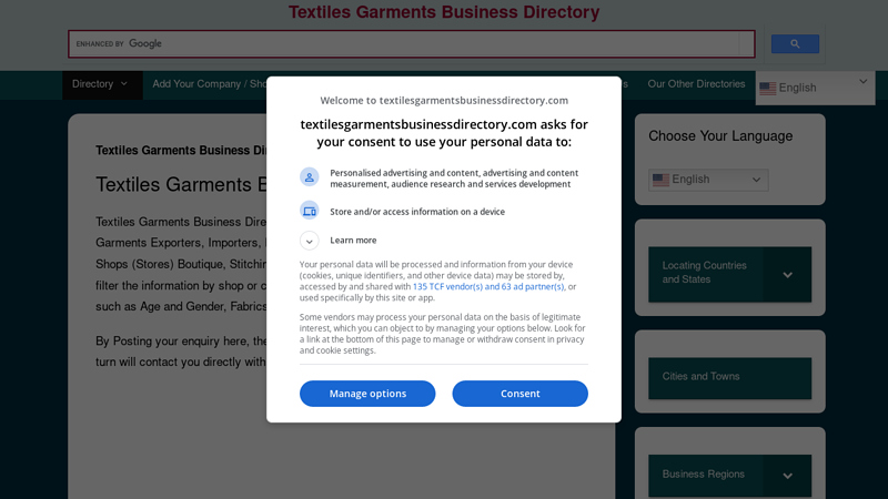 Textiles Garments Business Directory - Companies Shops Manufacturers Suppliers