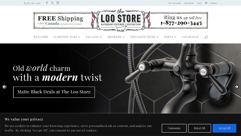 Vintage Clawfoot Tubs and Faucets - The Loo Store Canada
