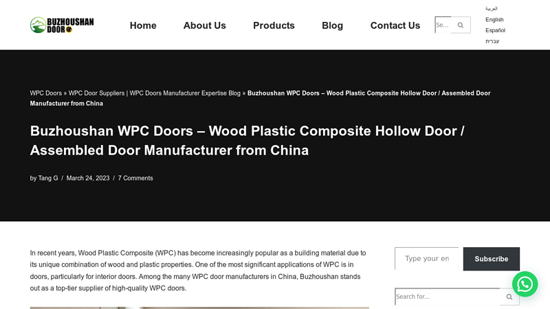 Image of Buzhoushan WPC Doors
