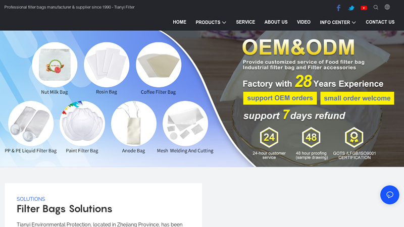Image of Custom Filter Bags Manufacturer, Supplier & Producer | Tianyi Filter