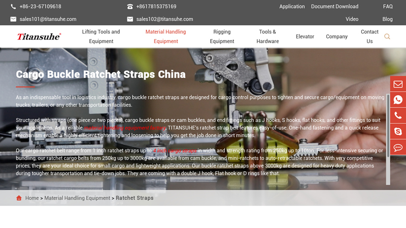 Image of Cargo Buckle Ratchet Straps China