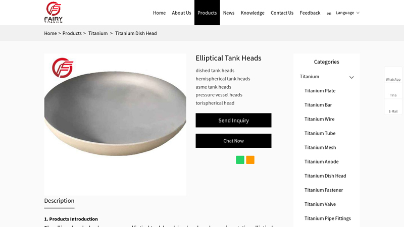 Image of China Customized Elliptical Tank Heads Suppliers, Manufacturers ...