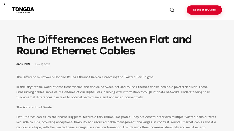 Image of The Differences Between Flat and Round Ethernet Cables
