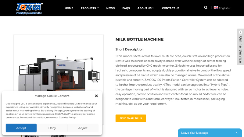 Image of China MILK BOTTLE MACHINE manufacturers and suppliers | Tonva