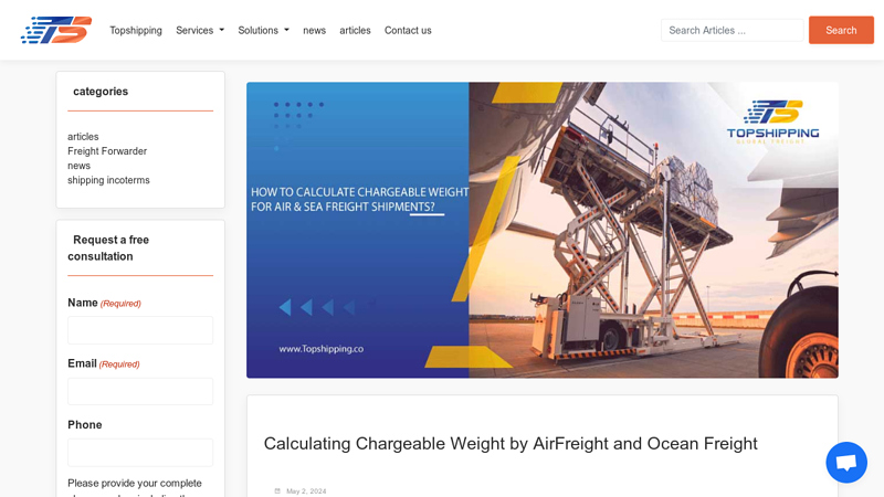 Image of Calculating Chargeable Weight by AirFreight and Ocean Freight