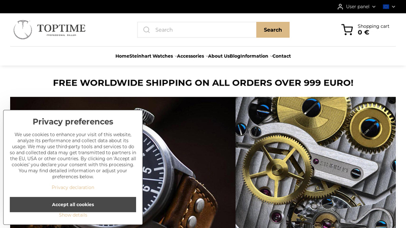 Quality mechanical watches from Switzerland and Germany with great price - performance ratio. Huge selection of watch straps and accessories.