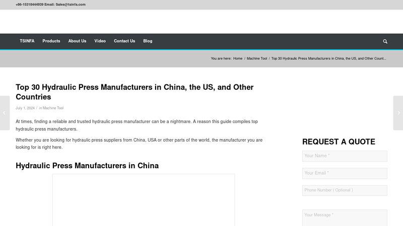 Image of Top 30 Hydraulic Press Manufacturers in China, the US, and Other ...