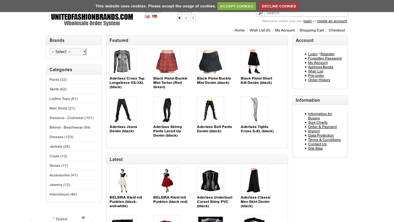 UNITEDFASHIONBRANDS.COM - Wholesale Order System