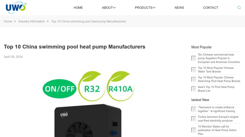 Image of Top 10 China Swimming Pool Heat Pump Manufacturers