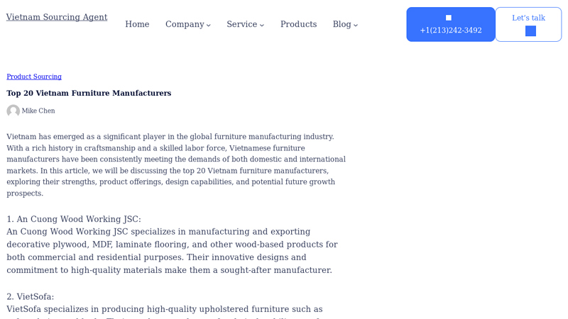 Image of Top 20 Vietnam Furniture Manufacturers