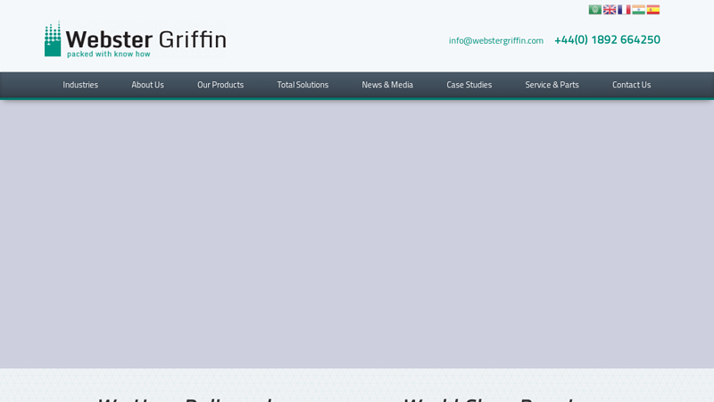 Webster Griffin: Bag Packaging Machinery & Robot Palletising