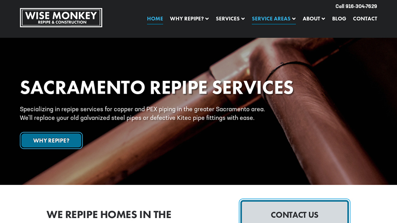 Sacramento Repiping Specialists | Kitec Replacement | Wise Monkey