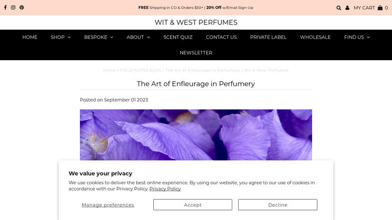 Image of The Art of Enfleurage in Perfumery | Wit & West Perfumes