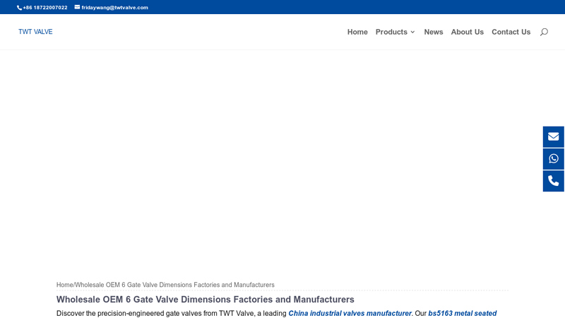 Image of China 6 gate valve dimensions, China industrial valves manufacturer ...