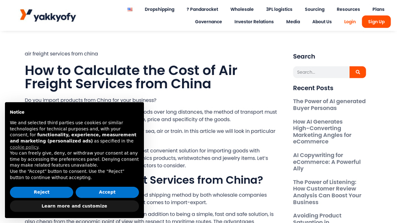 Image of How to Calculate the Cost of Air Freight Services from China
