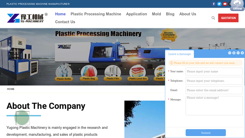 China Plastic Processing Machine Manufacturer-YG Plastic Machinery