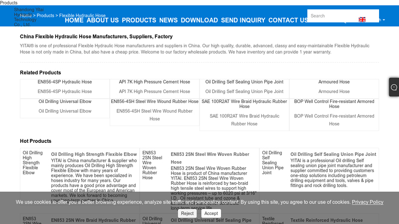 Image of China Flexible Hydraulic Hose Manufacturers, Suppliers, Factory