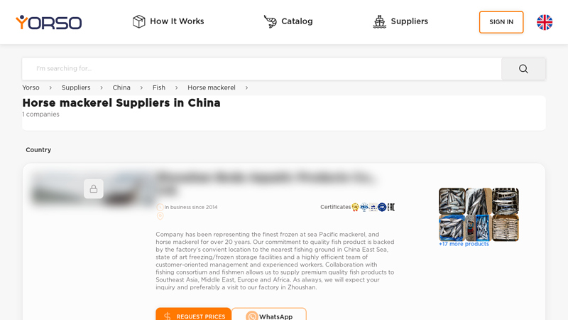 Image of Horse mackerel Wholesale Suppliers in China 鈥?YORSO