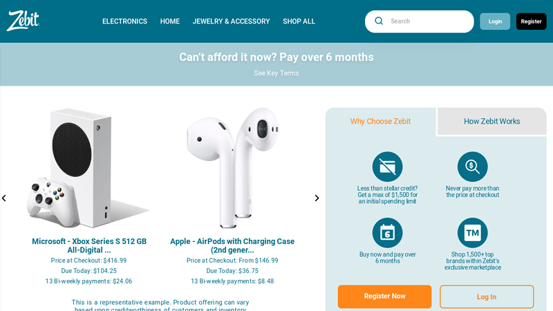 Zebit - Marketplace with Buy Now & Pay Over Time Option C Zebit Preview