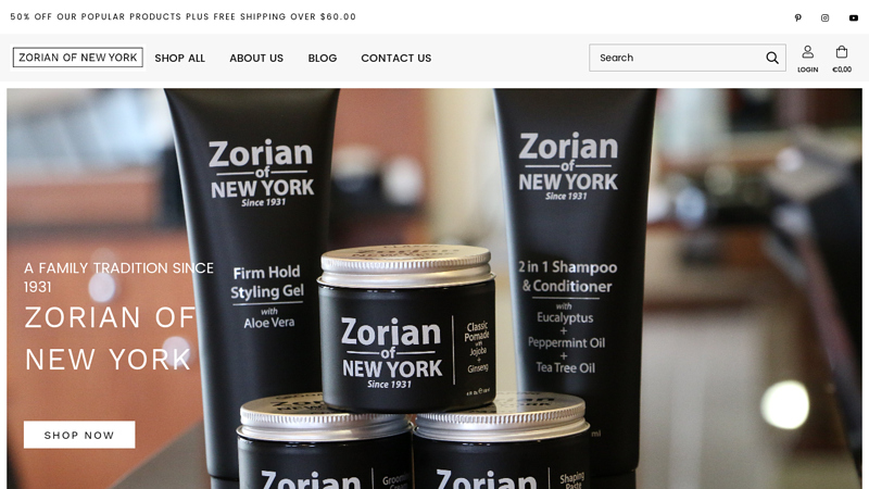 Haircare Products For Men From Zorian Of New York
